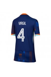 Nederland Virgil van Dijk #4 Voetbaltruitje Uit tenue Dames EK 2024 Korte Mouw